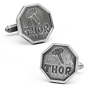 Thor Comic Logo Silver Cufflinks